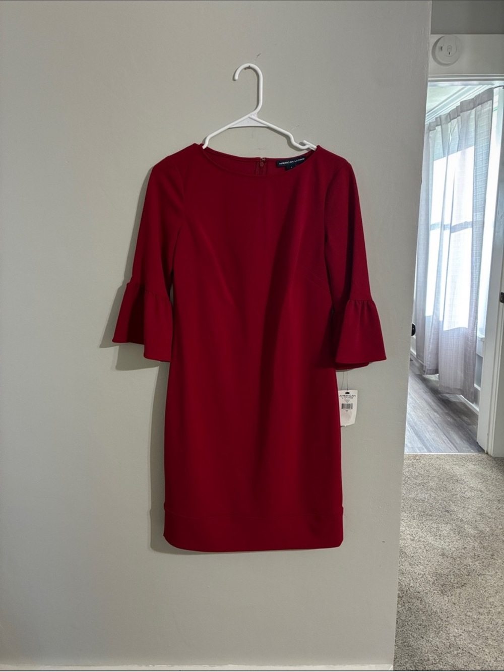 American Living Red Ruffle Sleeve Mini Dress